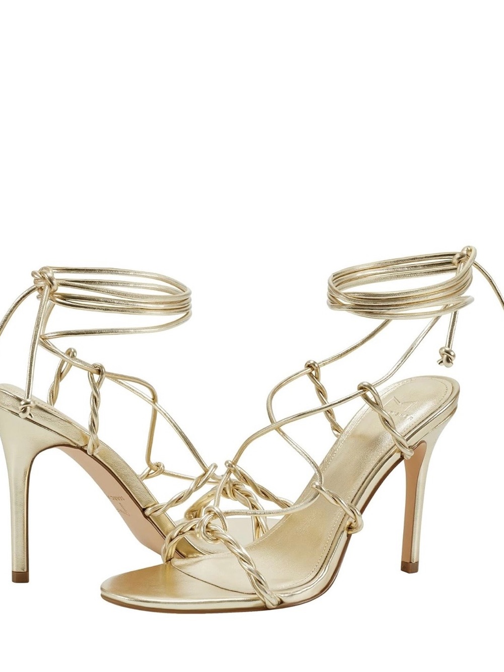 Marc fisher Gold Lace-Up Strappy High Heel Sandals